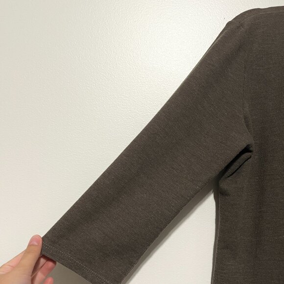 Chalet Womens Waffle Knit Ruffle Cardigan Size S Brown Bohemian Lagenlook Boho - Picture 3 of 7